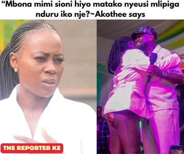 “Sasa juu hasira yenu imetulia, nini iliwakasirisha kwa nguo yangu? Mbona mimi sioni hiyo matako nyeusi  mlipiga nduru iko  nje?” Akothee asks Kenyans-Flame Trip